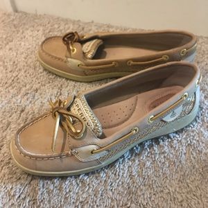 ** Like New **  Sperry Gold Mermaid 7.5 Top Siders